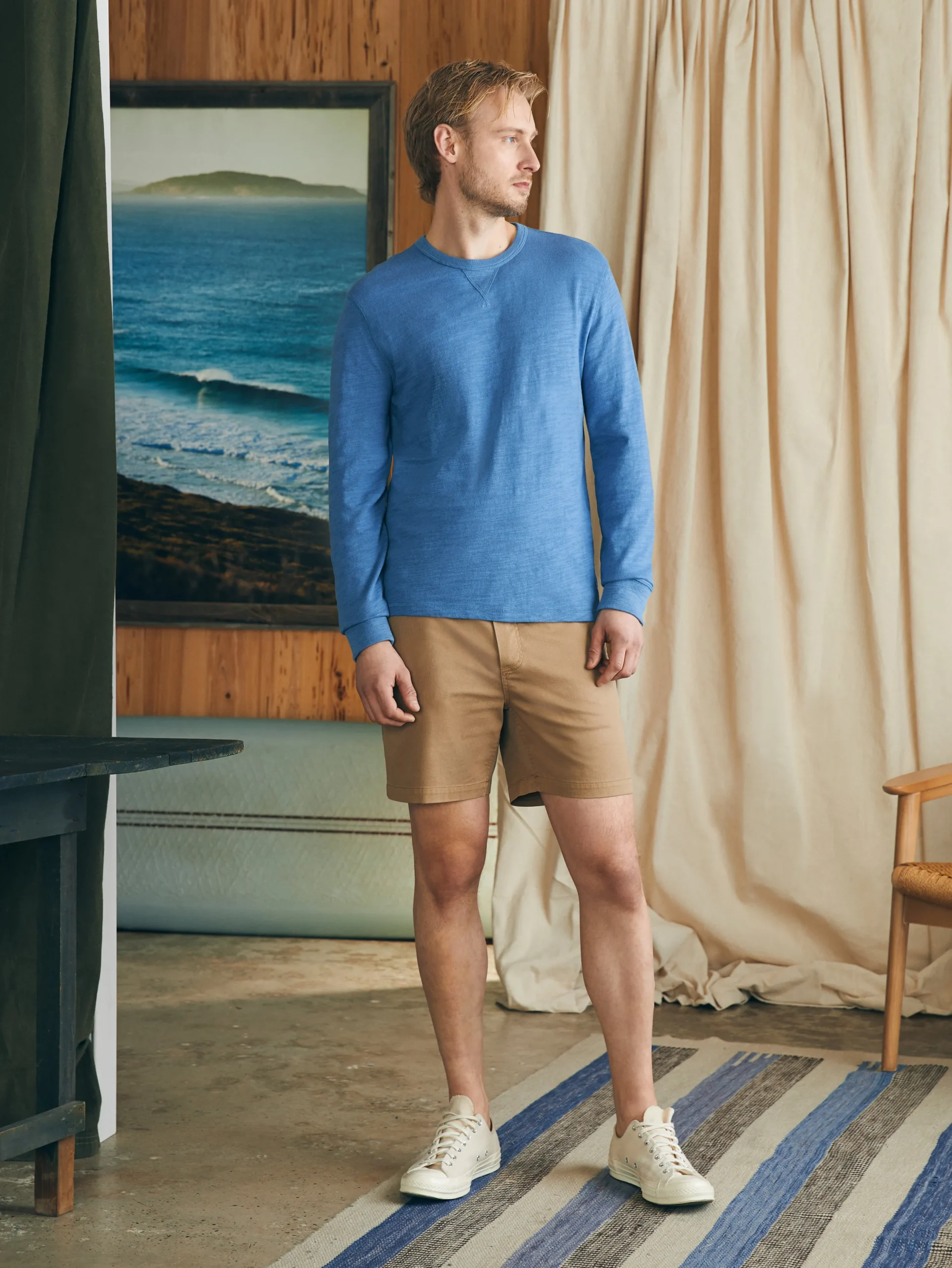 Faherty Brand T-Shirts & Henleys|Lounge*Sunwashed Slub Crew -
