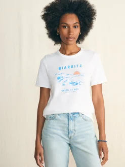 Women Faherty Brand T-Shirts*Sunwashed Slub Graphic Tee -