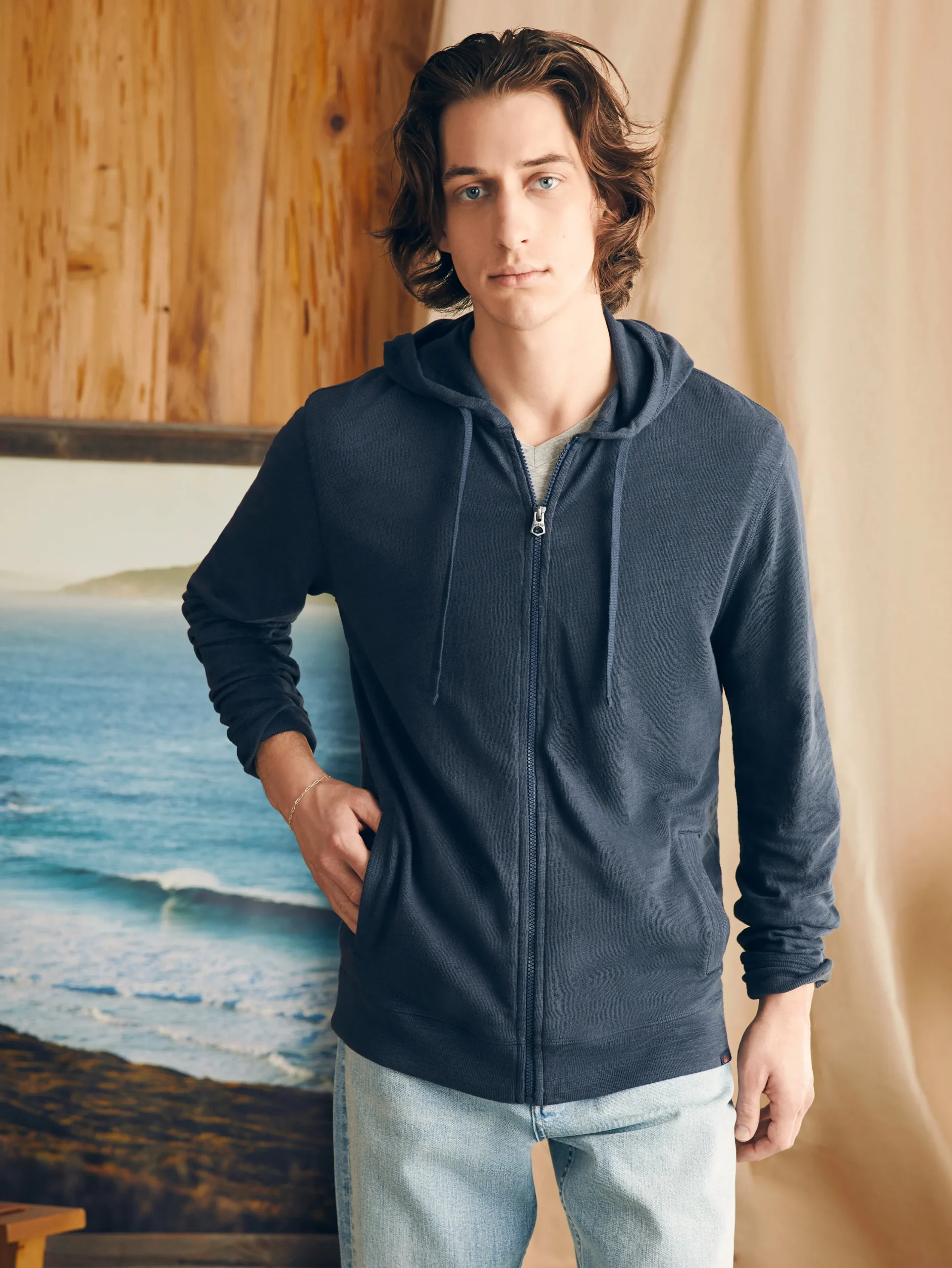 Faherty Brand Hoodies & Sweatshirts*Sunwashed Slub Zip Hoodie -