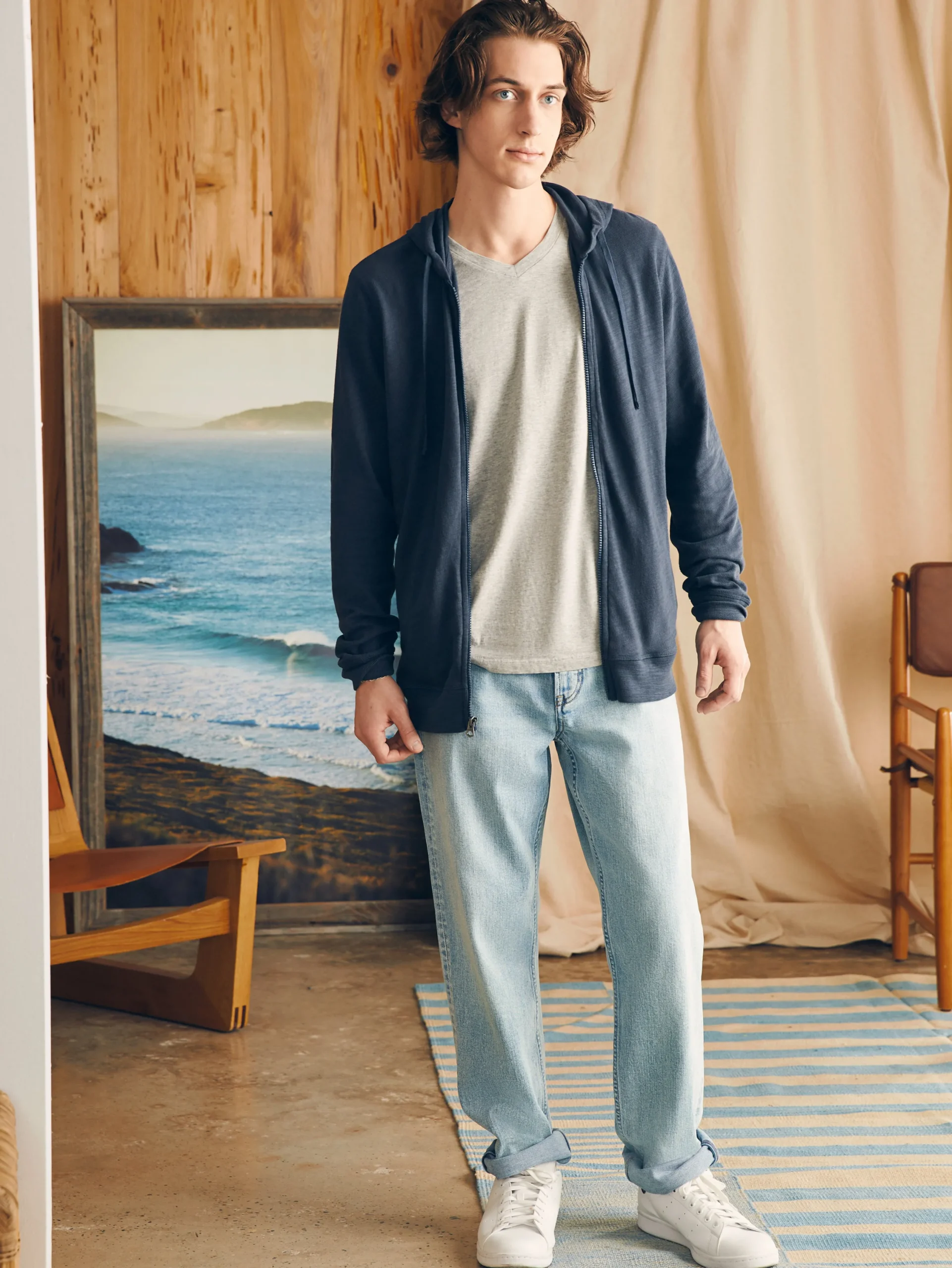 Faherty Brand Hoodies & Sweatshirts*Sunwashed Slub Zip Hoodie -