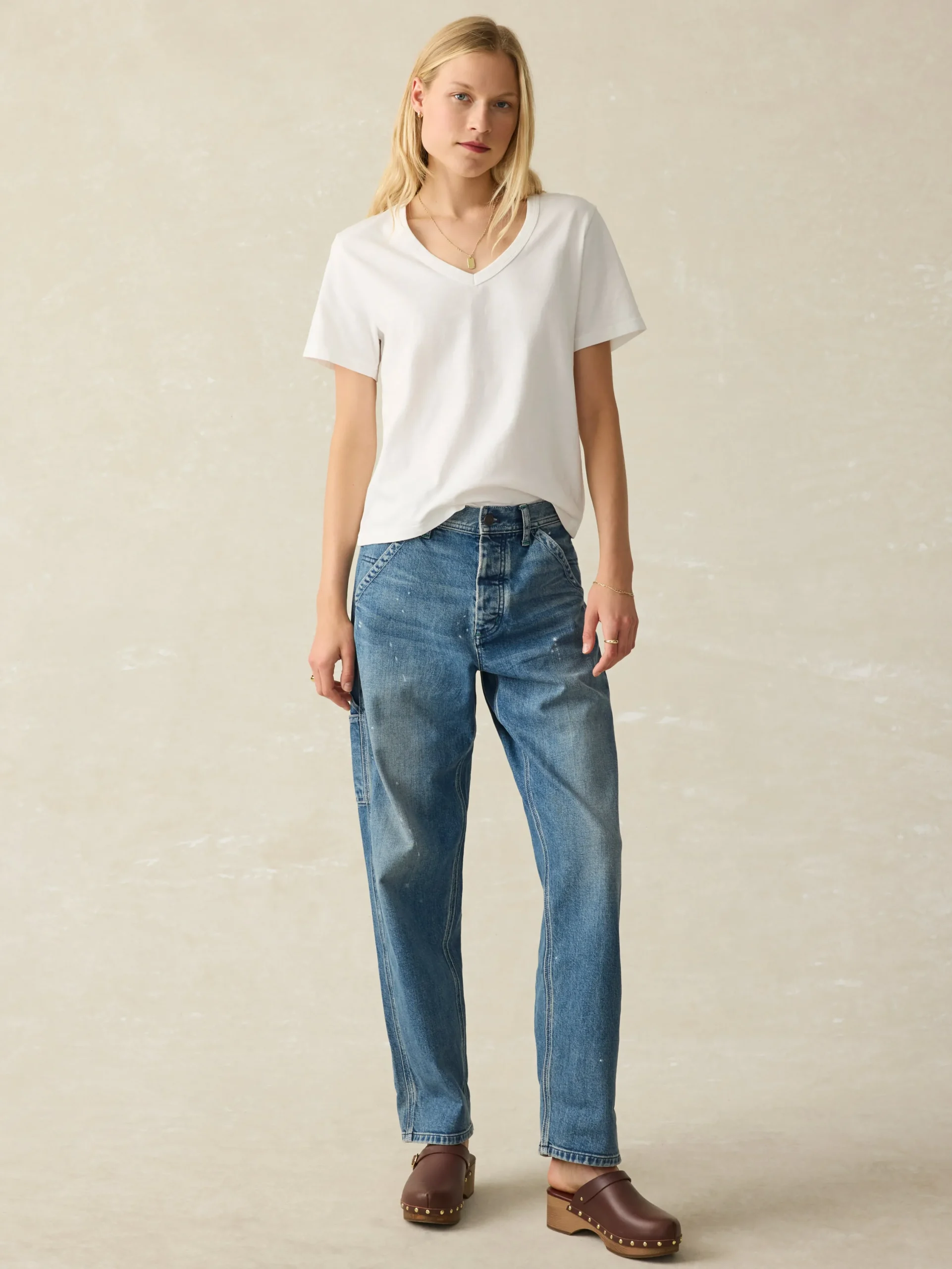 Women Faherty Brand T-Shirts*Sunwashed V-Neck Tee -