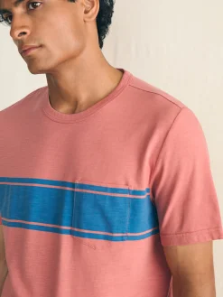 Faherty Brand T-Shirts & Henleys*Surf Stripe Sunwashed Pocket Tee -