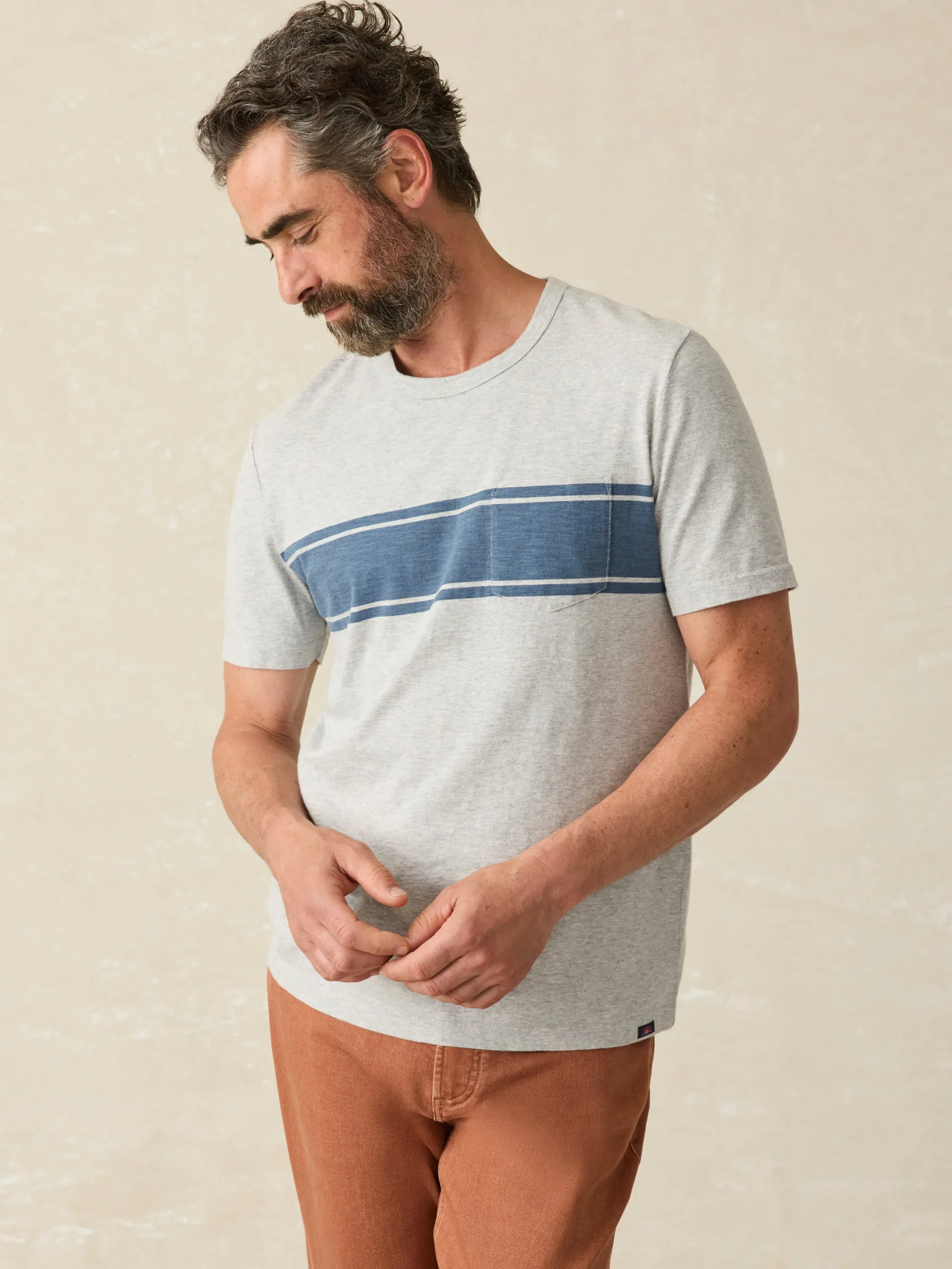 Faherty Brand T-Shirts & Henleys*Surf Stripe Sunwashed Tee (Tall) -