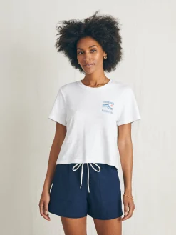 Women Faherty Brand T-Shirts*Surfrider Sunwashed Cropped Tee -