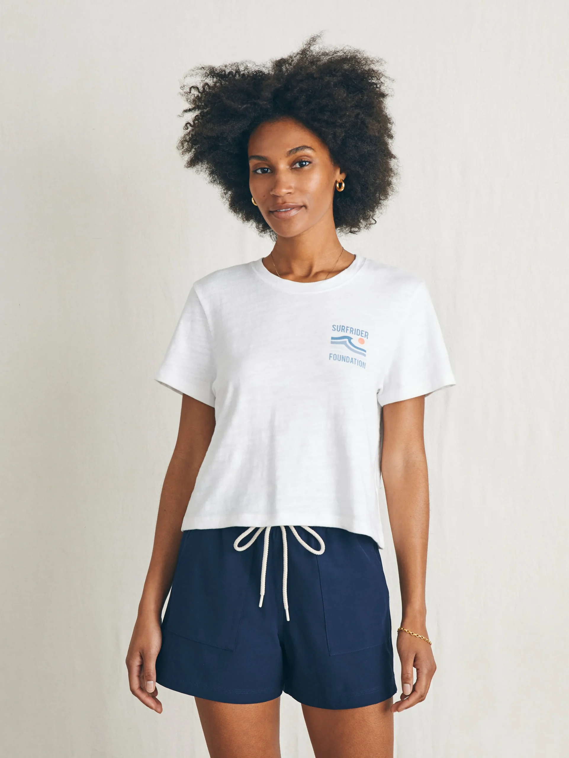 Women Faherty Brand T-Shirts*Surfrider Sunwashed Cropped Tee -