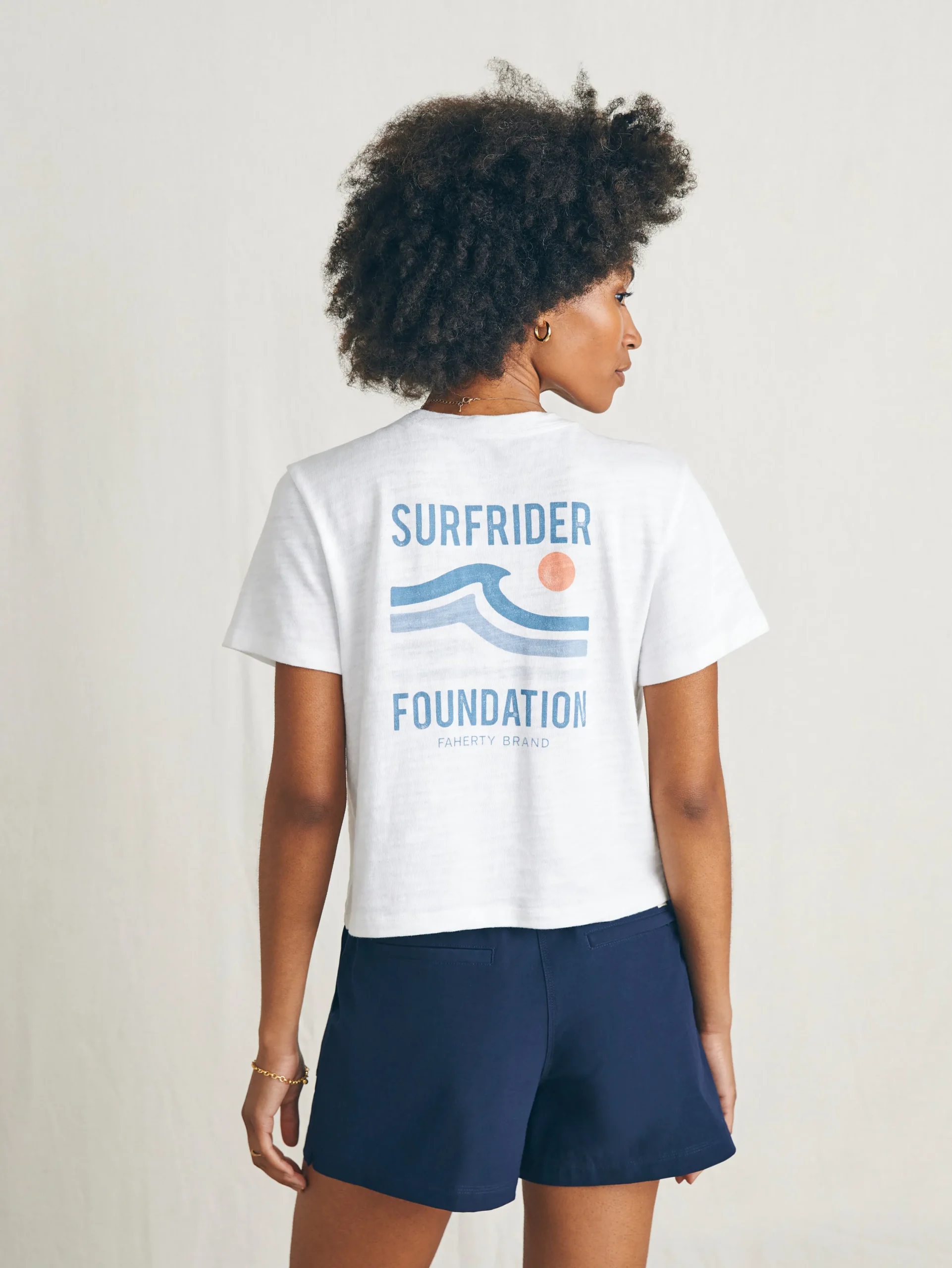 Women Faherty Brand T-Shirts*Surfrider Sunwashed Cropped Tee -