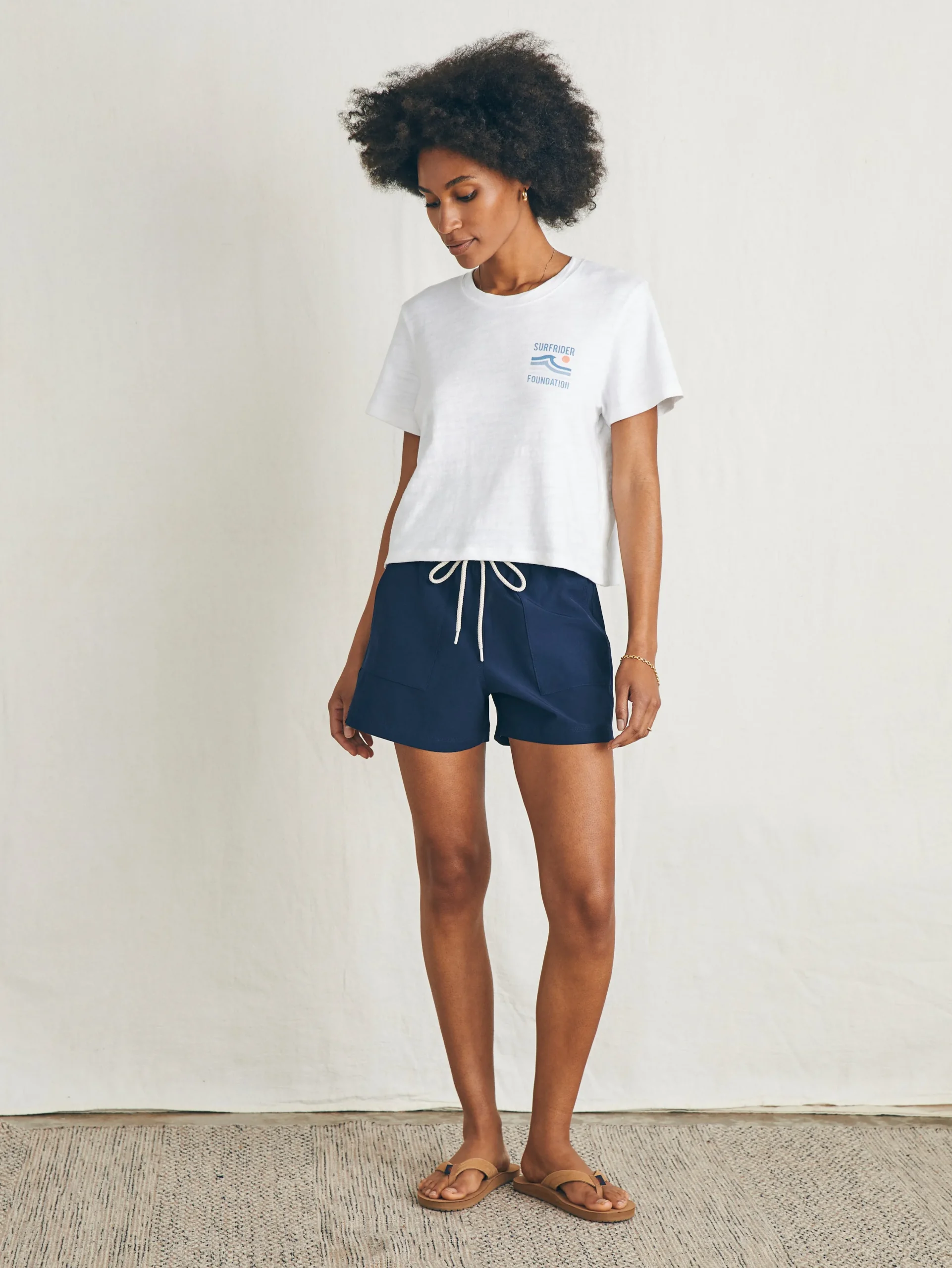 Women Faherty Brand T-Shirts*Surfrider Sunwashed Cropped Tee -