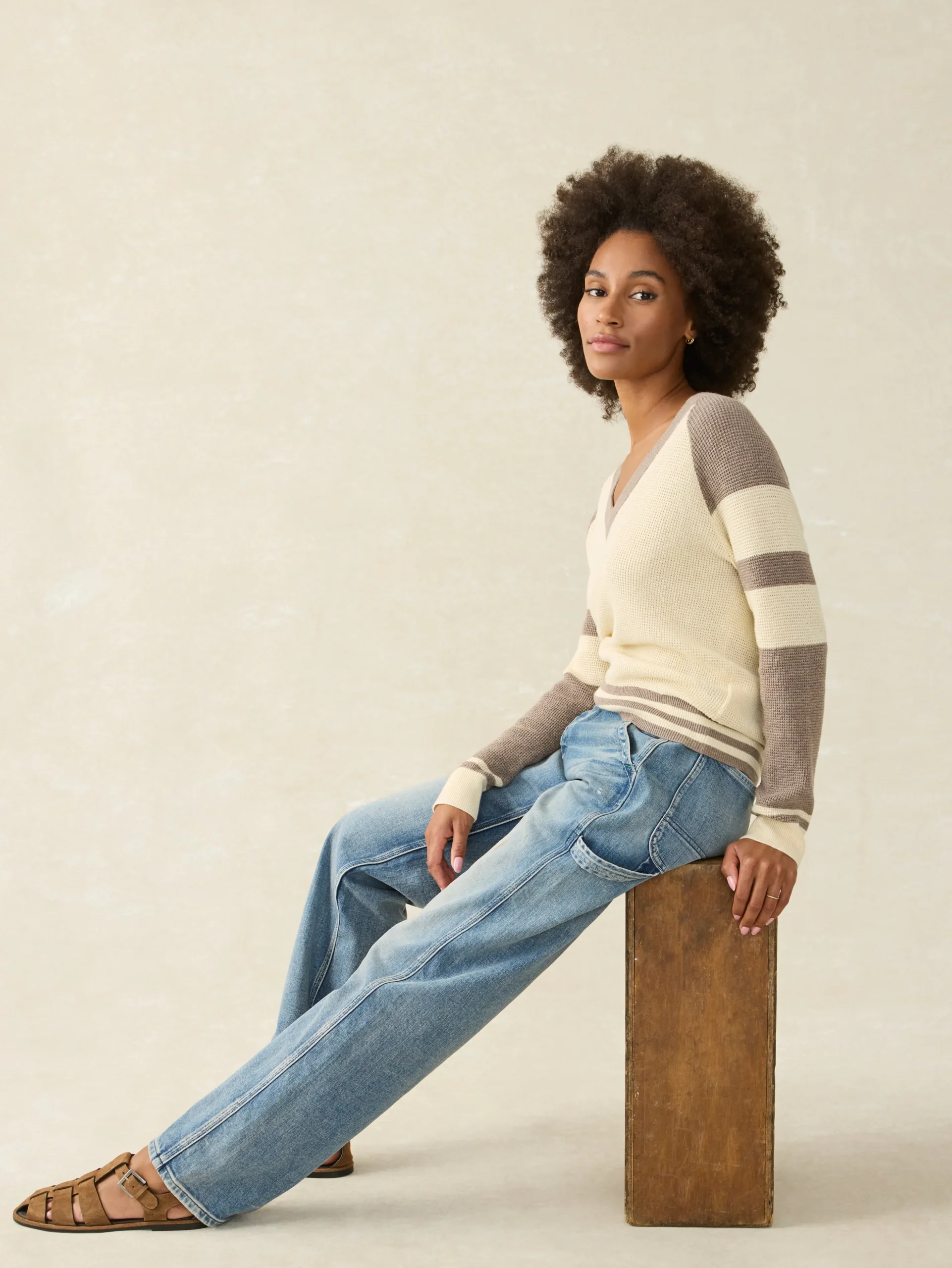 Women Faherty Brand Sweaters*Throwback V-Neck -