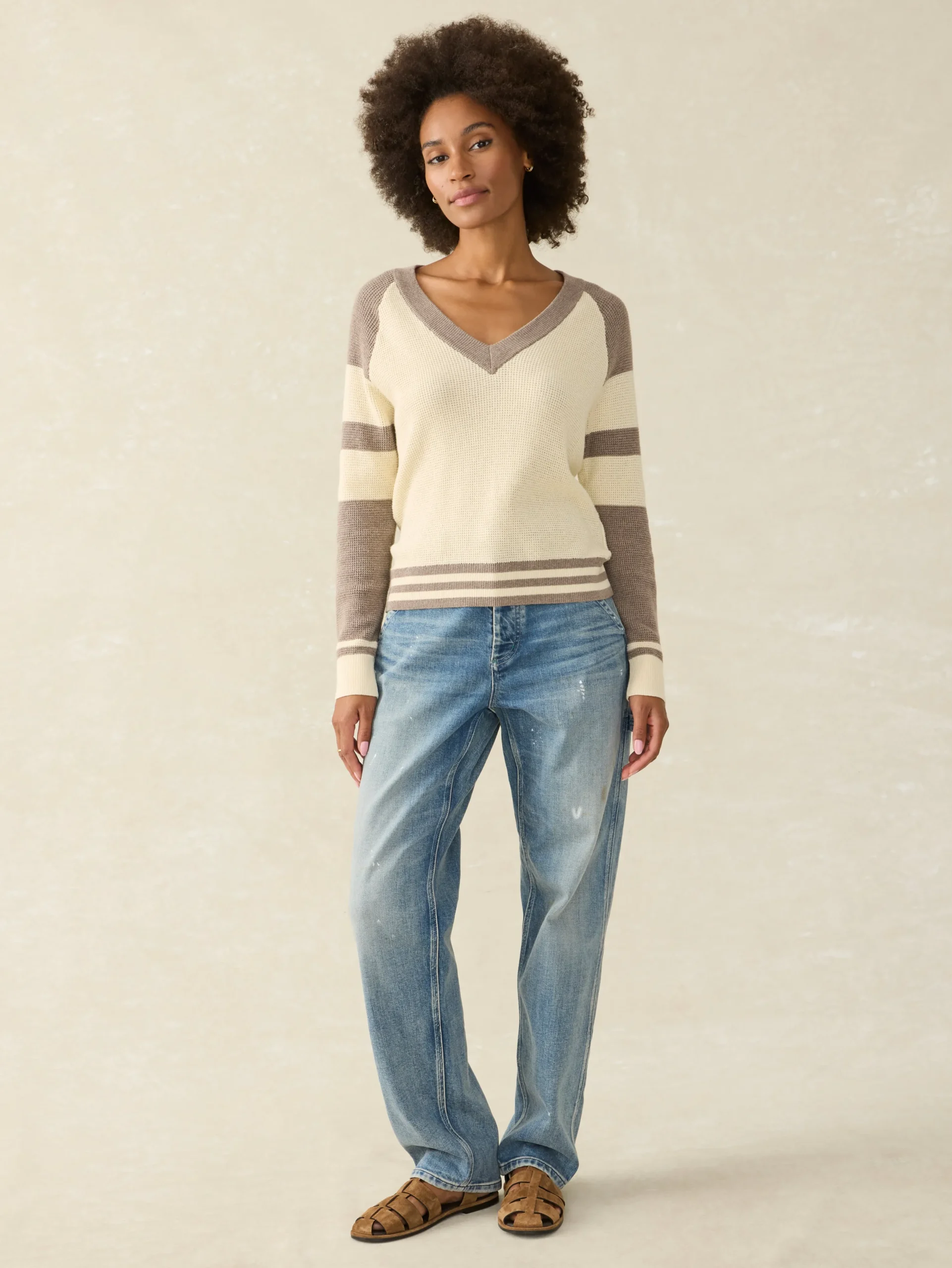 Women Faherty Brand Sweaters*Throwback V-Neck -