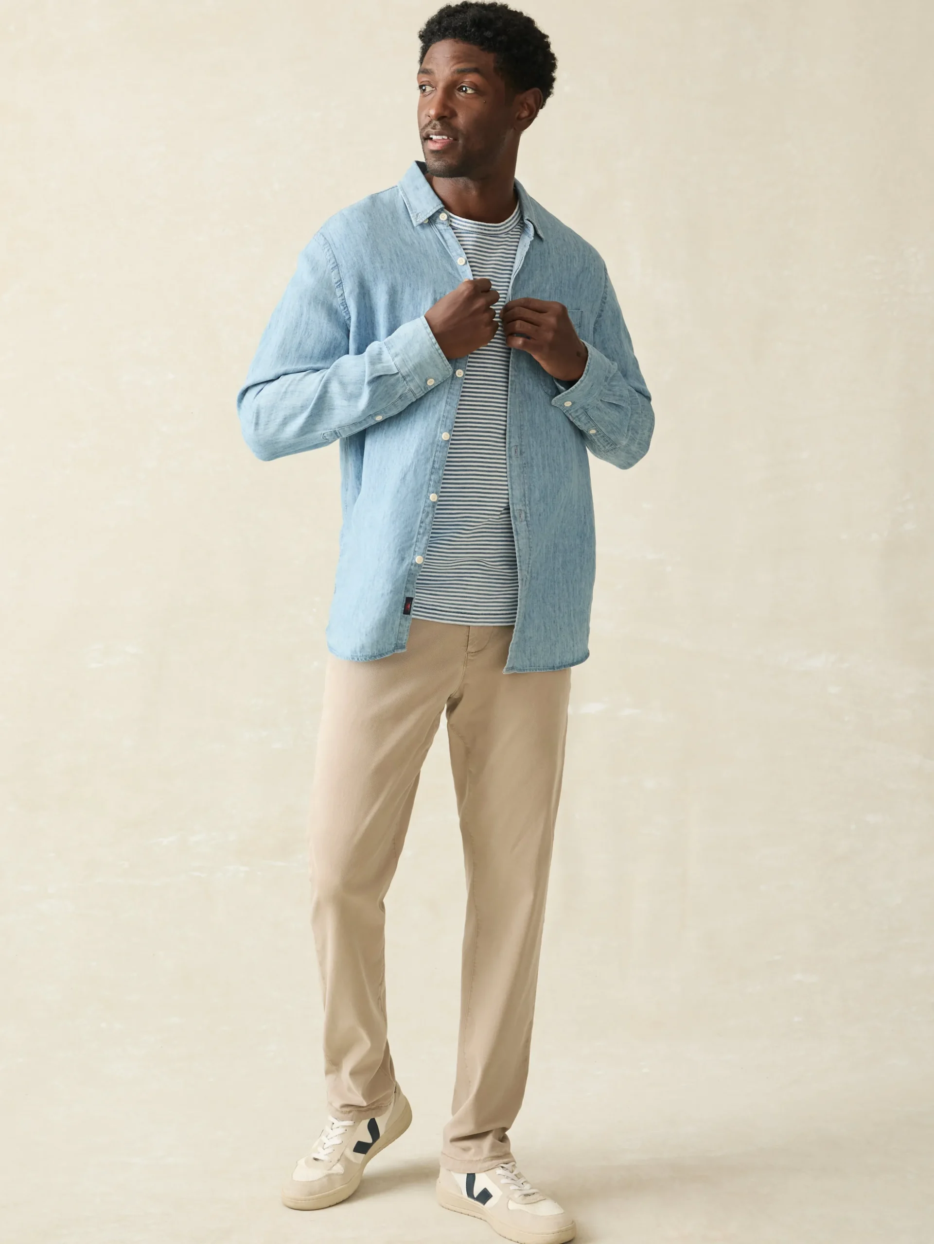 Faherty Brand Shirts*Tried & True Chambray Shirt (Tall) -