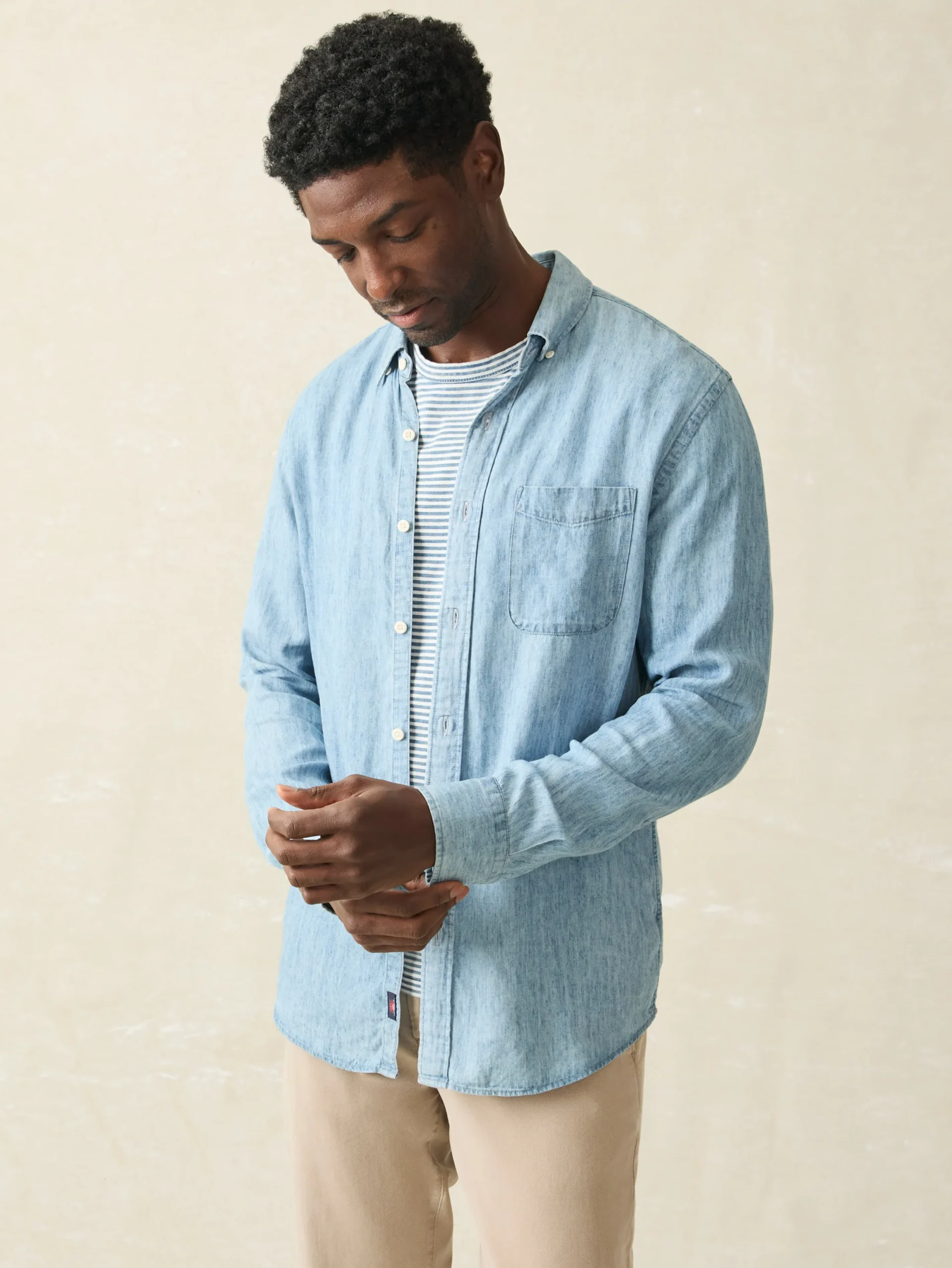 Faherty Brand Shirts*Tried & True Chambray Shirt (Tall) -