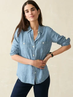 Women Faherty Brand Shirts & Tops*Tried & True Chambray Shirt -