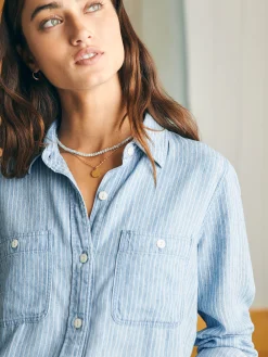Women Faherty Brand Shirts & Tops*Tried & True Chambray Shirt -