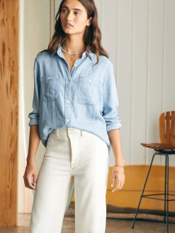 Women Faherty Brand Shirts & Tops*Tried & True Chambray Shirt -