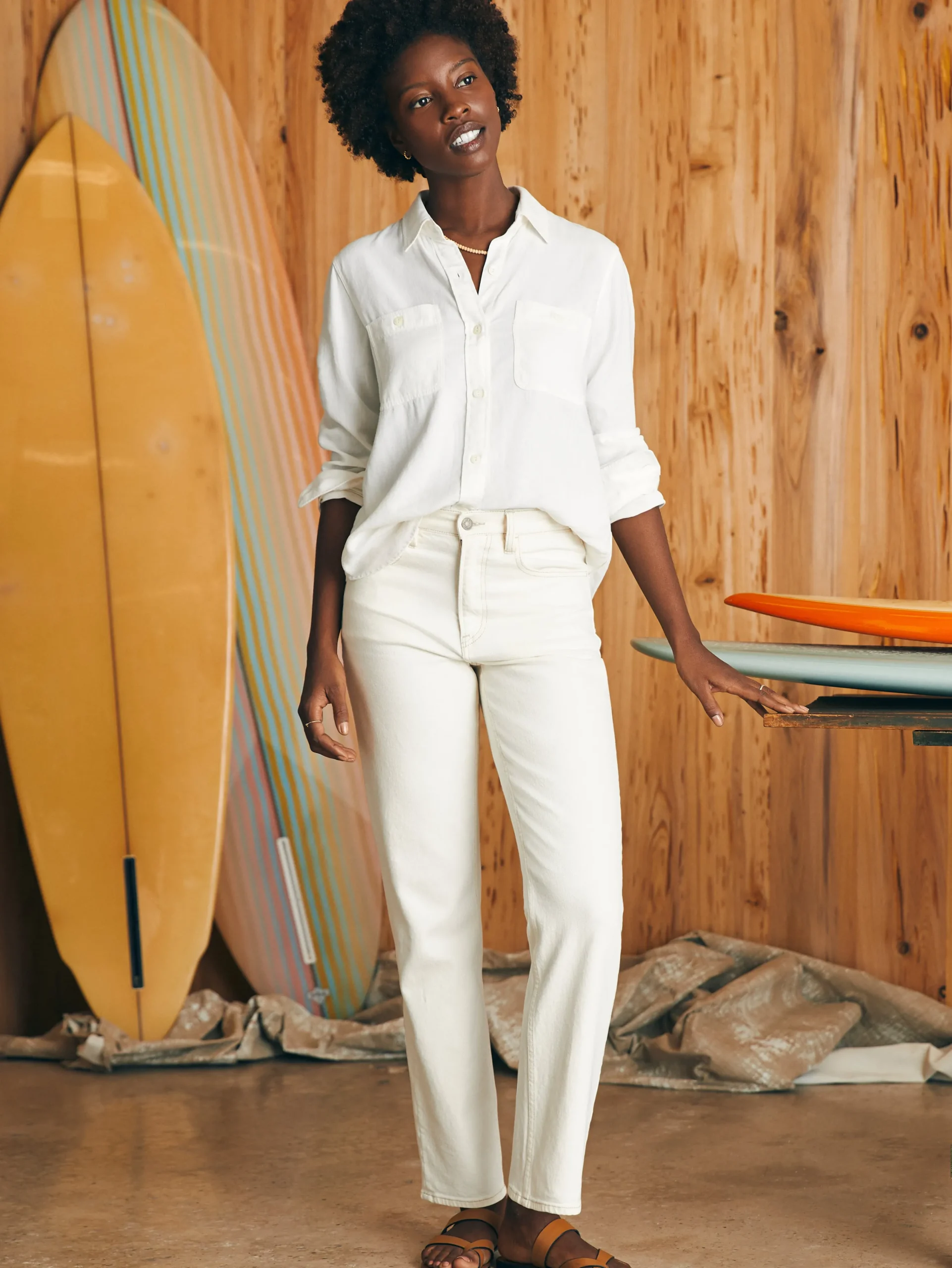 Women Faherty Brand Shirts & Tops*Tried & True Chambray Shirt -