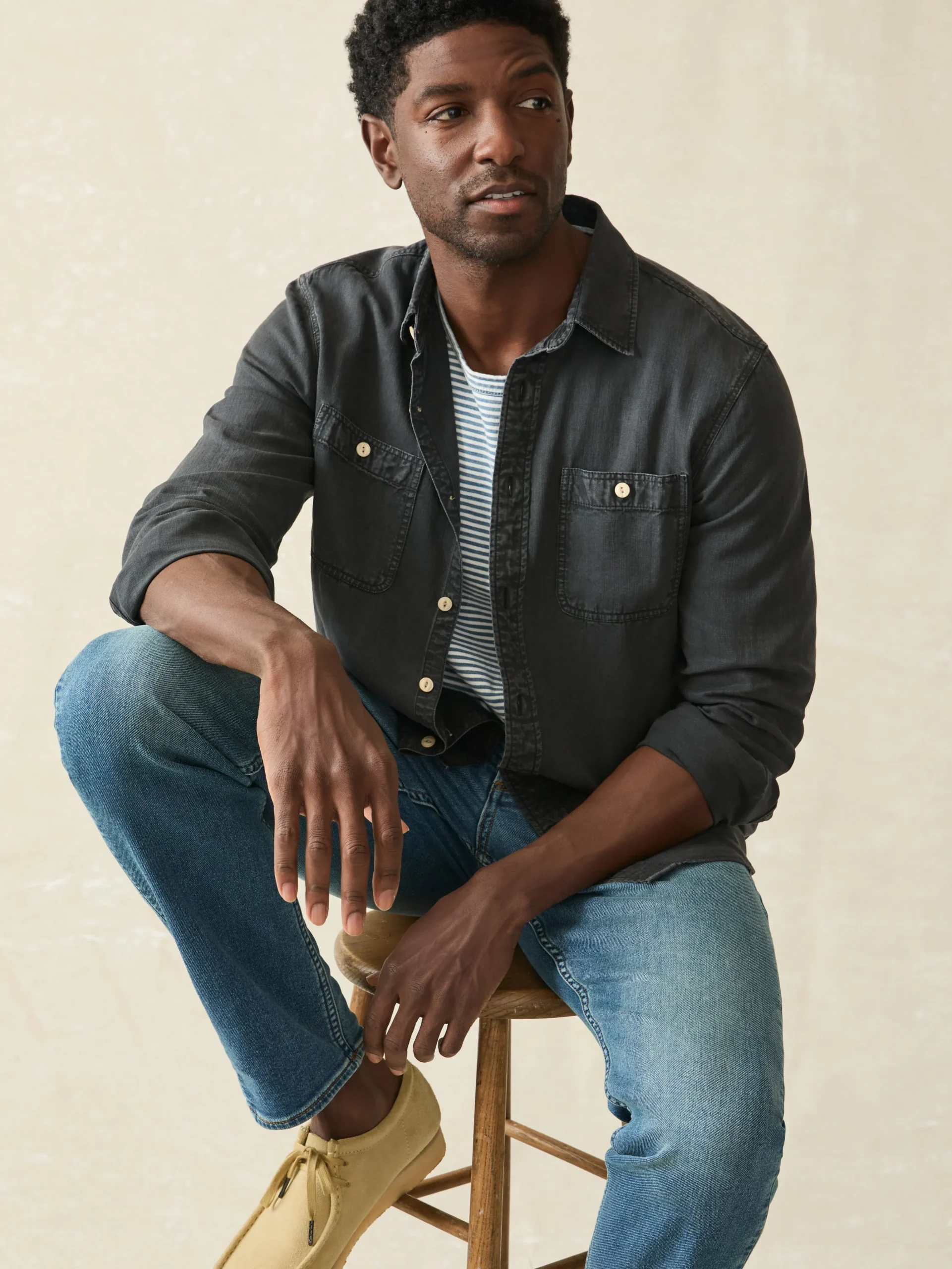 Faherty Brand Shirts*Tried & True Chambray Workshirt -