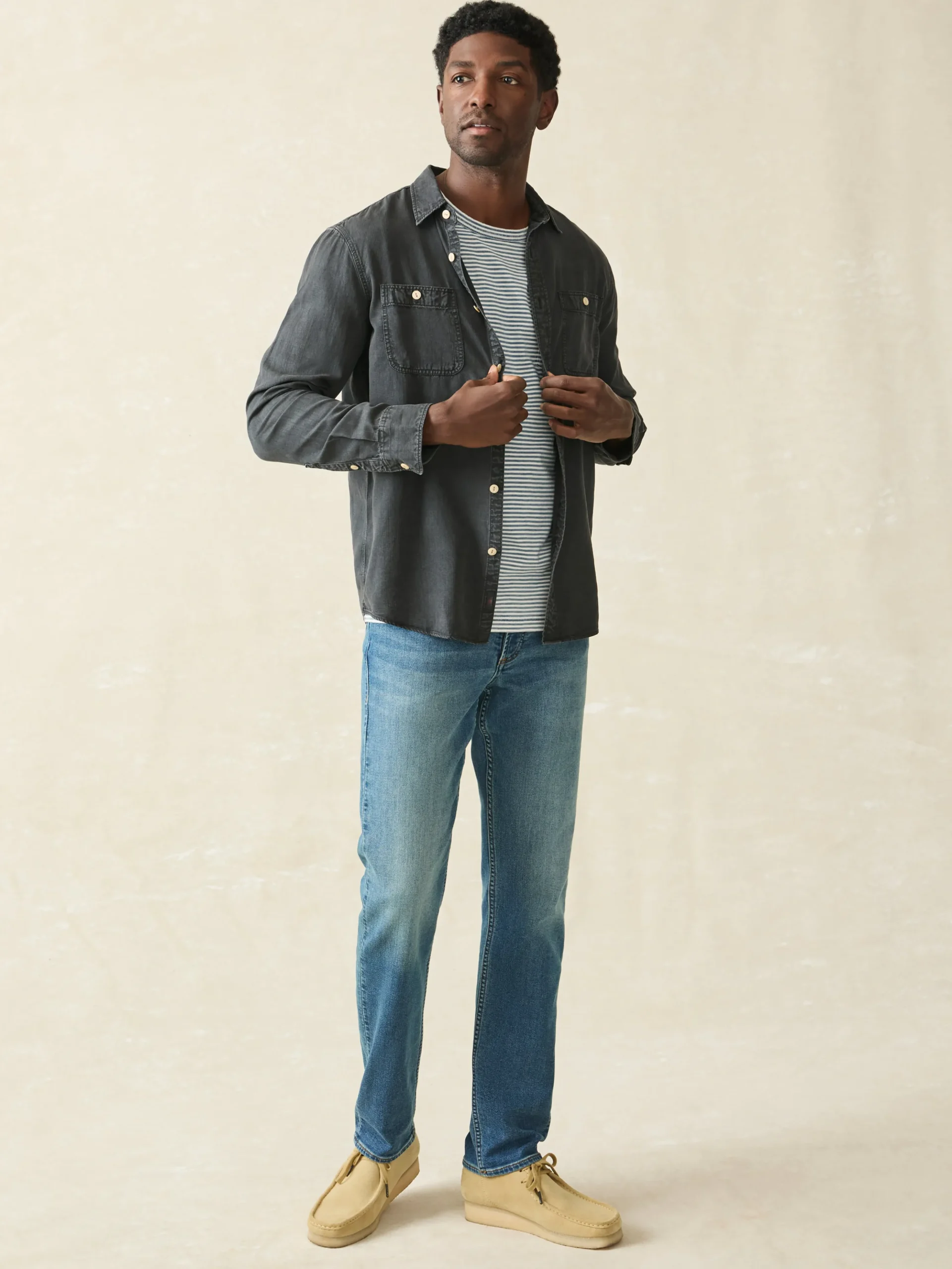 Faherty Brand Shirts*Tried & True Chambray Workshirt -