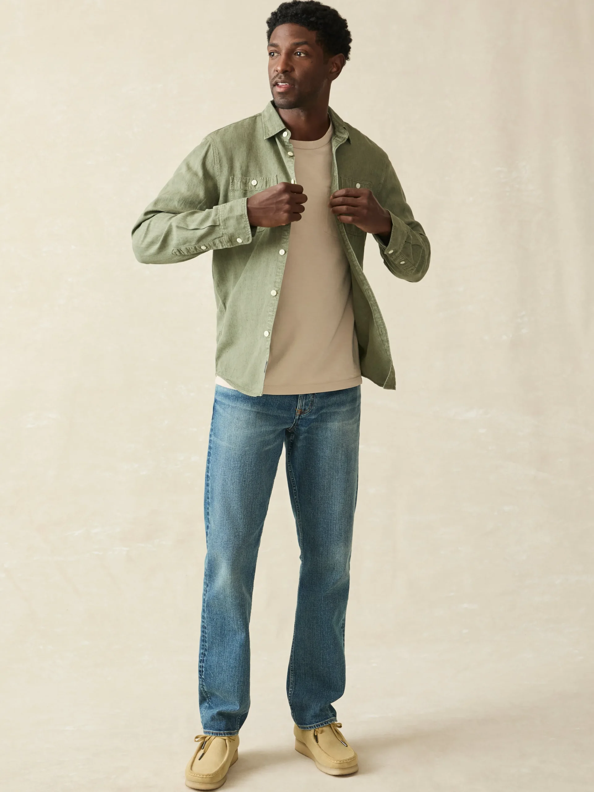Faherty Brand Shirts*Tried & True Chambray Workshirt -