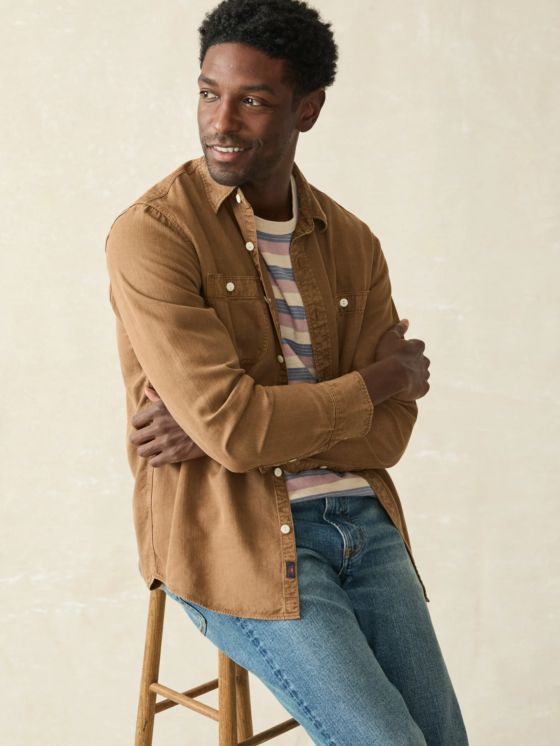 Faherty Brand Shirts*Tried & True Chambray Workshirt -