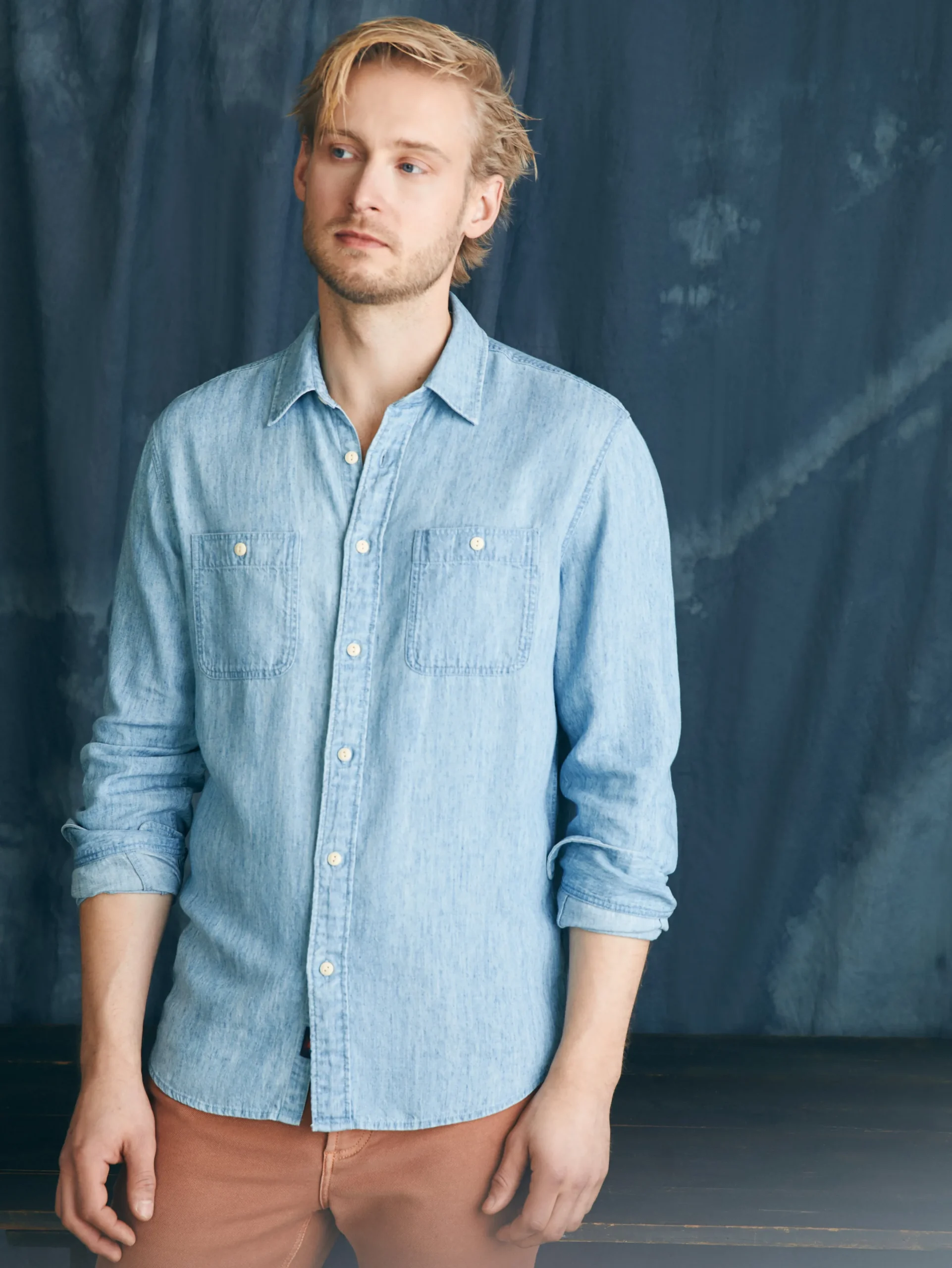 Faherty Brand Shirts*Tried & True Chambray Workshirt -